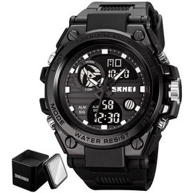 Resim Mufunye Skmeı 2031 Erkek Kol Saati, Dijital Çift Ekran, 2 Zaman, Kronometre, Alarm, 50m Su Geçirmez, Abs+çinko Aloy Kasa, Siyah Demir Kutulu 