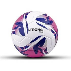 Resim Strongmen Lazer Kesim 4 Astarlı Suni Deri Sert Zemin Halı Saha Futbol Topu No:5 Bsf-8000 Beyaz Lacivert Pembe 
