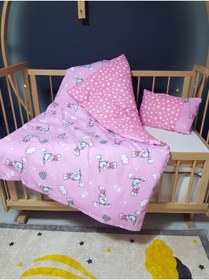 Resim bebek_iklimi Çift Taraflı Bebek Nevresim Takımı 3 Parça - 95x135 Yorgan Kılıfı, Yastık Kılıfı, Çarşaf 