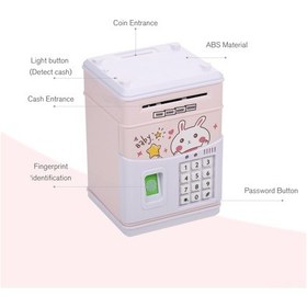 Resim Mufunye Klonik Tavşan Parmak İzi Şifreli Müzikli Otomatik Açılışlı Para Birikim Kutusu Pembe, Pil Dahil Değil 