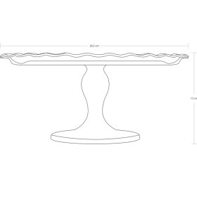 Resim Paşabahçe Ayaklı Kek Standı Papatya Desenli Cam 26,5 cm Çapında 12 cm Yüksekliğinde 