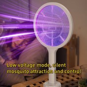 Resim 2'si 1 arada dikey LED sivrisinek öldürücü, el tipi yüksek verimli elektrik şoklu böcek öldürücü, tabanlı sivrisinek çekici gece lambası, manuel ve otomatik çift modlu sivrisinek öldürme, USB şarjlı, ev ve ofis kullanımı için uygun 