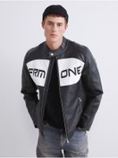 Resim LC Waikiki XSIDE Slim Fit Biker Yaka Erkek Deri Görünümlü Ceket 