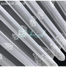 Resim Tül Perde Kırışmaz Grek Zemin Serpme Işleme 2 Farklı Desen Çok Renkli 