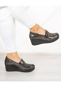 Resim Erkan Saçmacı Taylor Gümüş Yılan Hakiki Deri Dolgu Topuklu Günlük Ayakkabı Gümüş 