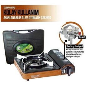Resim Orcamp Ck 505 Tekli Portatif Ocak Gaz Stop Turuncu 