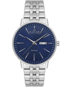 Resim Nacar SAFİR CAM KLASİK GÜMÜŞ ERKEK KOL SAATİ NC34-29B685-ALSM 
