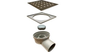 Resim Tema Krom Yer Sifonu Yandan Çıkış 50 mm 10X10 cm - Yer Sifonu Gider Süzgeci Süzgeç, Banyo Süzgeci, 