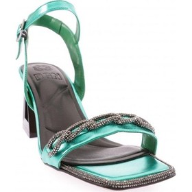 Resim Dgn 617-23y Kadin Silver Taş Bantli Topuklu Sandalet 617-1922-R12454 Yeşil 