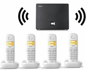 Resim Gigaset 4 Dahili Dect Telsiz Kablosuz Telefon Santrali Beyaz 