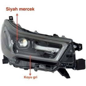 Resim Toyota Hılux Sağ Far Mercekli Koyu Gri Invıncıble Yazılı 2021-24 