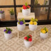 Resim Reçine Mini Saksı Bitkisi Çiçek Seti, 10 Adet Yapay Minyatür Bonsai Renkli Saksı Bitkisi Modelleri, El Sanatları için Mikro Peyzaj Süsleri, Kendin Yap Dekor (2,79 cm) 