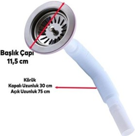 Resim Lavabo Sifonu11,5 Cm Çap 80 Cm Açılır 