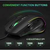 Resim Prestigegoods Gotbat M30 Kablolu Rgb Ergonomik Sessiz Mouse, 1200-3200 Dpı, 5m Düğme Ömrü, Mac Os/win Xp-10 Uygun M30 