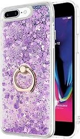 Resim Microsonic Apple iPhone 7 Plus için Kılıf Glitter Liquid Holder Mor [iPhone 7 Plus ile Uyumlu Kılıf - Mor] 