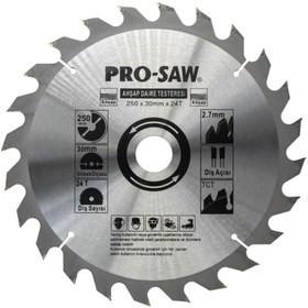Resim ProSaw PRO-SAW PS51231 Sunta Ahşap Kesme Daire Testere 250x30/25 mm 24 Diş 
