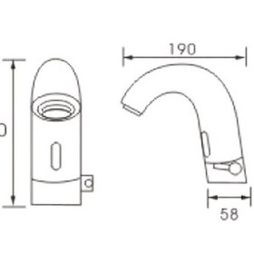 Resim Fause Kfb101-2B Çift Su Girişli Fotoselli Lavabo Bataryası Siyah 