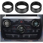 Resim Ximistore9 Dodge Durango 2014-2020 Jeep Cherokee/grand Cherokee 2014-2021 İçin Klima & Ses Regülatör Düğme Kapağı Siyah 3'lü Alüminyum Set 