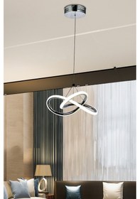 Resim Modern Tekli Sarkıt Power Led Avize Krom Kaplama Ledli Avize Krom 