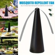 Resim 1 Adet Açık Hava Çok Fonksiyonlu Fan Kanadı Sivrisinek & Uçurtma - Otomatik Böcek Tuzak, Patio, Bahçe, Piknik, Barbekü için Pille Çalışan Taşınabilir Tasarım - Toksik Olmayan Böcek Kontrolü, Sivrisinek Öldürücü, Şık Silindirik Tasarım, Metalik Kaplama 