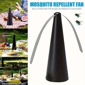 Resim 1 Adet Açık Hava Çok Fonksiyonlu Fan Kanadı Sivrisinek & Uçurtma - Otomatik Böcek Tuzak, Patio, Bahçe, Piknik, Barbekü için Pille Çalışan Taşınabilir Tasarım - Toksik Olmayan Böcek Kontrolü, Sivrisinek Öldürücü, Şık Silindirik Tasarım, Metalik Kaplama 