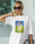 Resim Pembe Haplar Oversize Tişört 