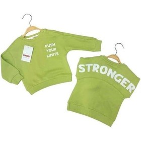 Resim Çikoby Erkek Bebek Your Limits Yazılı Sweatshirt-13681 Yeşil 