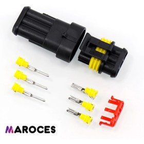 Resim 3 Lü Su Geçirmez Üçlü Konnektör Söket Waterproof 50 Adet 