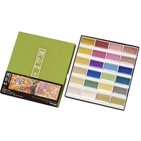Resim Kuretake Gansai Tambi Metalik Yaldız Tablet Sulu Boya Seti 24 Renk Set Mc20/24v/nw2a Diğer 