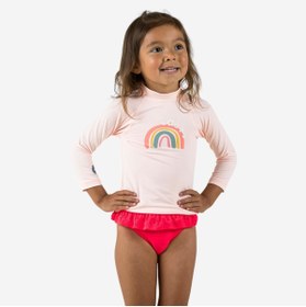 Resim Decathlon Nabaiji Bebek Uv Korumalı Uzun Kollu Tişört - Gökkuşağı Baskılı 