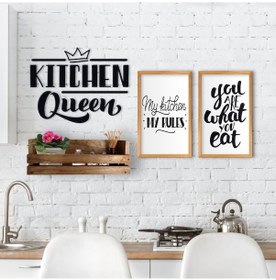 Resim Bk Home Dekoratif Doğal Ahşap Raf Mutfak Konseptli 2’Li Ahşap Tab (489668888) 