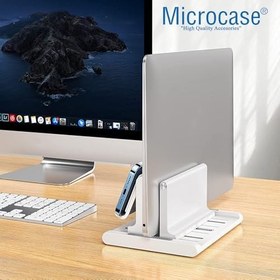 Resim Microcase Ayarlanabilir Çok Amaçlı Telefon Tutuculu Laptop Notebok Macbook için Dikey Stand-AL4495 (Siyah) 