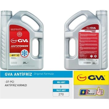 Gva 9930123 - Antifriz 3 Lt -37 C Kırmızı Long Life Koli 6 Ad Or
