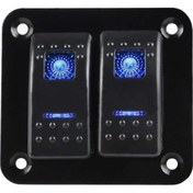 Resim Fortunelane 2 3 5 Çete Çift Led Deniz Teknesi Rocker Anahtar Paneli 24v 12v Kamyon Tekne Araba Anahtarı Paneli Daha Çakır Soket 