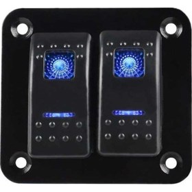 Resim Fortunelane 2 3 5 Çete Çift Led Deniz Teknesi Rocker Anahtar Paneli 24v 12v Kamyon Tekne Araba Anahtarı Paneli Daha Çakır Soket 
