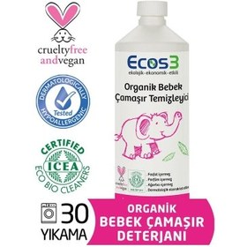 Resim Ecos3 Organik Bebek Çamaşır Temizleyici 30 Yıkama 1050ml 