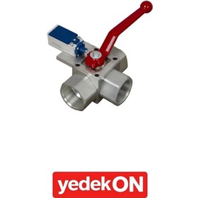 Resim Hidrolik 3-Yollu Emniyet Şalterli Küresel Vanalar (T-Tipi) 