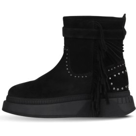 Resim Bueno Shoes Siyah Süet Kadın Dolgu Topuklu Bot 30WB24549 30WB24549 
