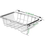 Resim Bulaşık Kurutmalık Genişletilebilir Bulaşıklık Lavabo Sepeti Gümüş 