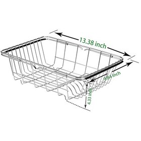 Resim Bulaşık Kurutmalık Genişletilebilir Bulaşıklık Lavabo Sepeti Gümüş 