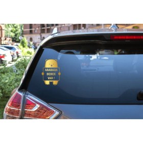 Resim Turuncu Sticker Arabada Bebek Var Cam Sticker 11x15 Cm 