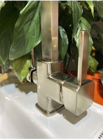 Resim İsaoğlu Yapı Arıtmalı Mutfak Bataryası Mat Krom Evye Musluk Arıtıcılı Fırçalanmış Nikel Batarya Krom 