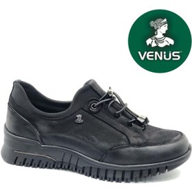 Resim Venüs Alnus Hakiki Deri Ortopedik Kadın Casual Ayakkabı Siyah 
