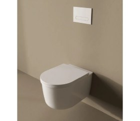 Resim Isvea Fluido Tüm Alan Yıkaması Yapan Yeni Nesil Asma Klozet +Soft Klozet Kapağı 10FD02001 