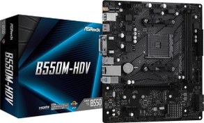 Resim B550M-HDV DDR4 HDMI DVI PCIe 16X v4.0 AM4 mATX Asrock