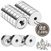 Resim 9.98 KG Nadir Toprak Neodimyum Mıknatıslar Vidalarla Birlikte - Cilalı Metal Diskler, Düzenli Depolama için Kolay Duvar Montajı, Dayanıklı ve Çok Yönlü Kullanım, El Sanatları için Mıknatıslar 