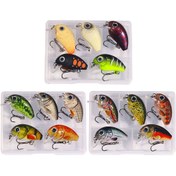 Resim 5 adet Mini Crankbait Balıkçılık Yemleri, 2.79cm Sert Yem Bas & Alabalık için, Karışık Renkler, Dayanıklı ABS Malzeme 