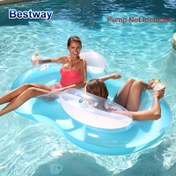Resim 1 adet Bestway Şişme Su Yüzük, 2 kişilik Yüzme Yatağı, Pompa Olmadan, Su ve Plaj Eğlencesi İçin Uygun, Havuz Partisi, Deniz Kenarı 