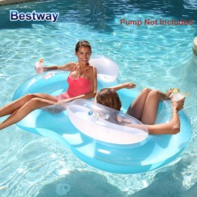 Resim 1 adet Bestway Şişme Su Yüzük, 2 kişilik Yüzme Yatağı, Pompa Olmadan, Su ve Plaj Eğlencesi İçin Uygun, Havuz Partisi, Deniz Kenarı 