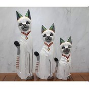 Resim Ahşap 3'lü Kedi Seti 50 Cm Okas:1 